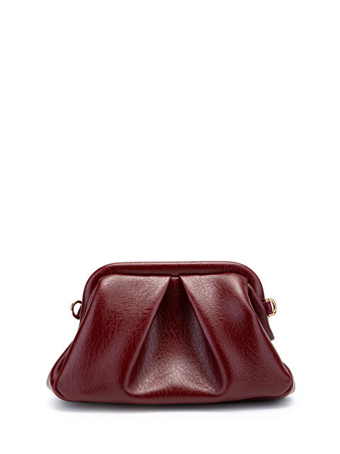 Minebag Clutch Form Uzun Askılı Degas Kadın Çapraz Çanta Bordo