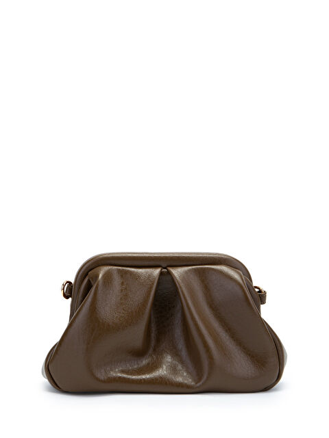 Minebag Clutch Form Uzun Askılı Degas Kadın Çapraz Çanta Vizon