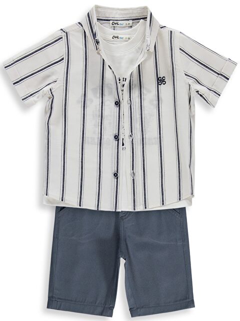 Civil Boys Erkek Çocuk Şortlu 3'lü 2-5 Yaş Takım - Mavi 2-3 Yaş