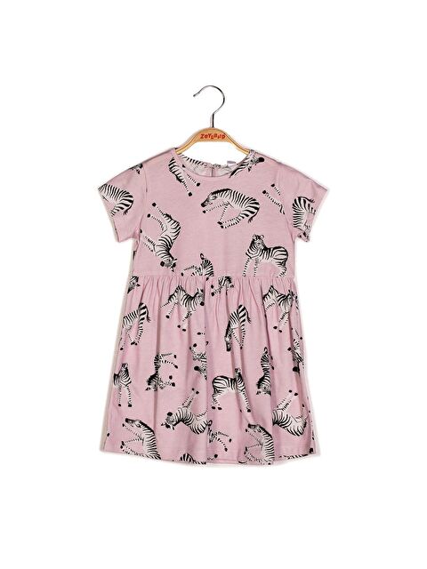 ZEYLAND Kız Çocuk Kısa Kollu Desenli Elbise - S000315085-20024