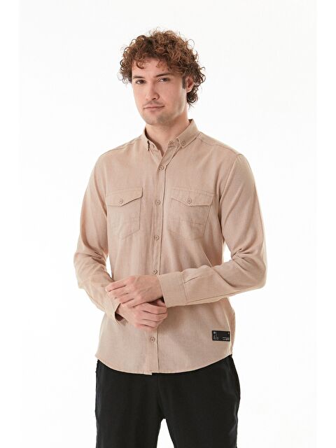 Fullamoda Zikzak Desenli Çift Cepli %100 Pamuk Gömlek - S000400213-19928