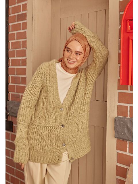 Fresh Scarfs Kazayağı Jakarlı Şal Badem - S000420372-20623