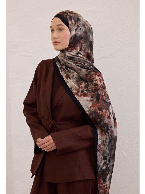 Fresh Scarfs Naomı Desen Rami Şal Siyah - S000420279-19351