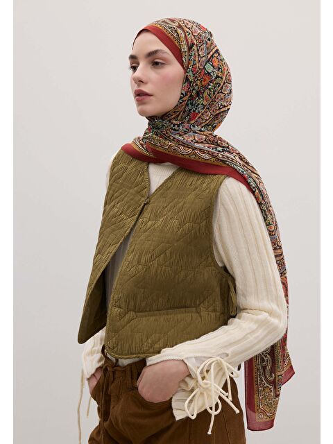 Fresh Scarfs Nordıc Paısley Desen Şal Kırmızı - S000420432-20045