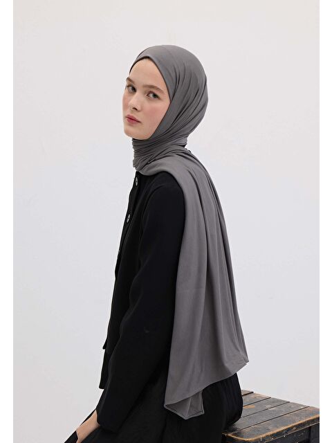 Fresh Scarfs Bambu Penye Şal Koyu Grı - S000420294-20600