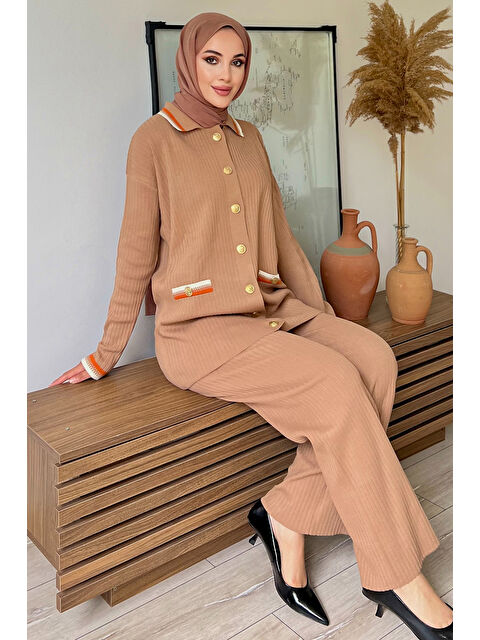 Julude Kadın Düğmeli Tesettür Triko İkili Takım - S000181613-19966