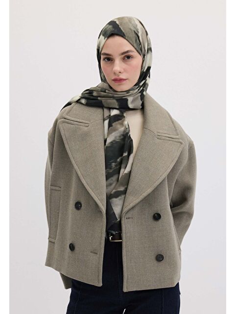 Fresh Scarfs Tıe Dye Desen Şal Koyu Bej - S000420435-19933