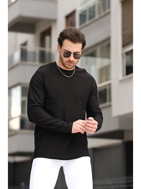 Oksit Ft 110 Slim Fit Waffle Desen Erkek Sweatshirt - S000144355-19351