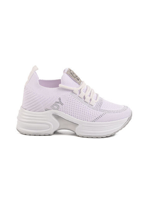 Ayakmod Beyaz Triko Kalın Taban Kadın Sneaker Lady 5002 Z - S000387700-20063