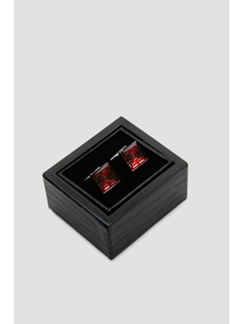 ABBATE 98522 Silver Kırmızı Erkek Kol Düğmesi - S000451177-20045