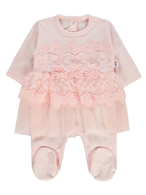 Civil Baby Fırfır Tüllü 1-9 Ay Tulum - Pudra 1-3 Ay - S000526774-24085