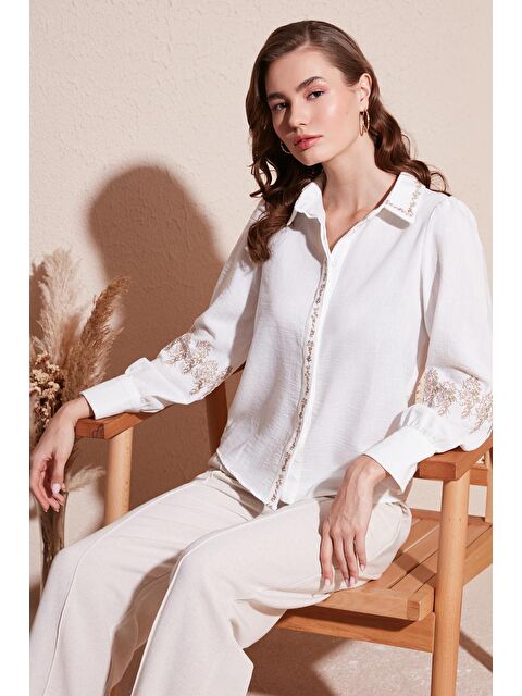 Lela Regular Fit Nakış İşlemeli Gömlek 611Go0201 - S000145608-19965
