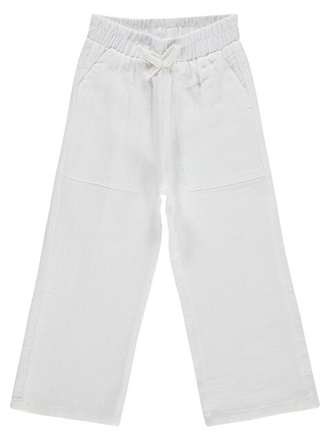 Civil Girls Müslin 2-5 Yaş Pantolon - Beyaz