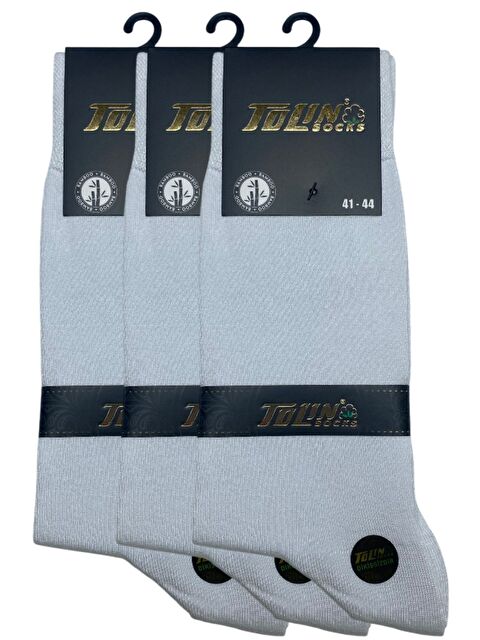 Tolin Erkek 3 lü Beyaz Bambu Kışlık Soket Dikişsiz Çorap Seti 14600 - S000319915-20063