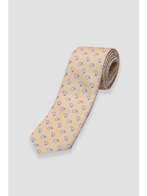ABBATE Kravat 8 Cm Mikrofiber Polyester Sarı Erkek Desenli Kravat - S000451178-20072