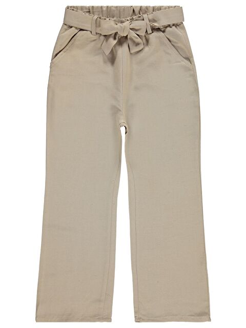 Civil Girls Kuşaklı 6-9 Yaş Pantolon - Kahverengi