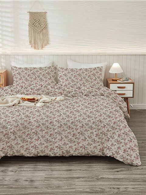 Evmila Modern Desenli Baskılı Çift Kişilik 200x220 Cm 2 Adet 50x70cm Nevresim Takımı - S000285966-23173