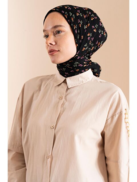 Jawel Kadın Çiçek Desenli Kırışmaz Bürümcük Şal 190*80 Cm - S000374405-37432