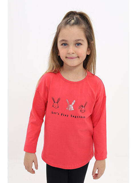 Toontoykids Kız Çocuk Baskılı Tişört