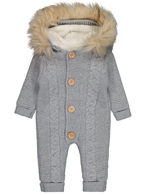 Civil Beybek Kapüşonlu 3-12 Ay Tulum - Gri 6-9 Ay - S000509126-20600