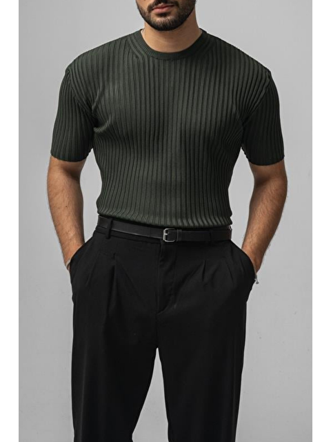 Tarz Cool Erkek Haki  Loose Fit Tişört - S000386184-18547