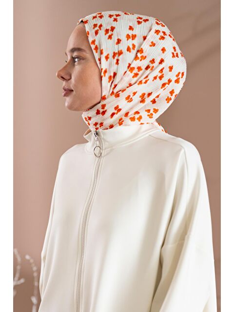 Jawel Kadın Çiçek Desenli Kırışmaz Bürümcük Şal 190*80 Cm - S000374405-6385