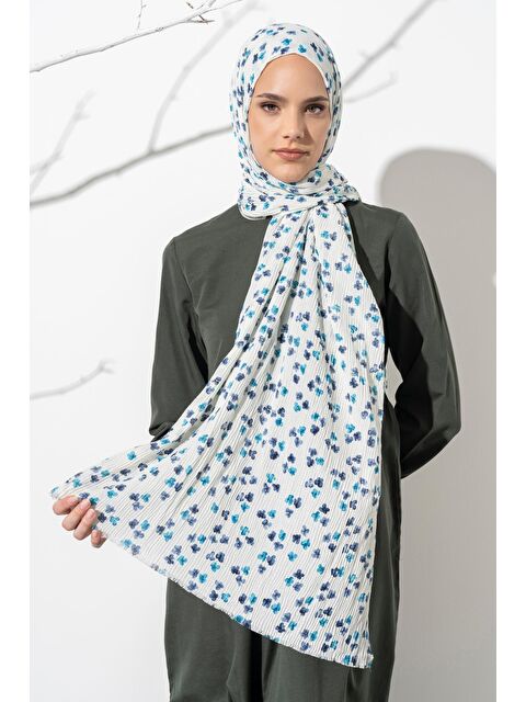 Jawel Kadın Çiçek Desenli Kırışmaz Bürümcük Şal 190*80 Cm - S000374405-6353