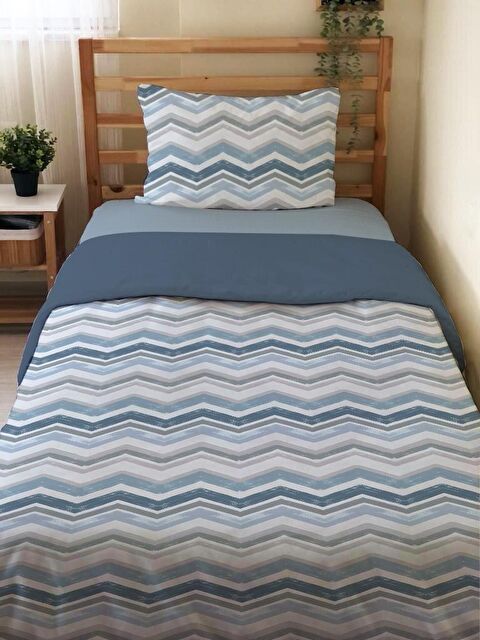 Evmila Çift Taraflı Modern Desenli Çarşafsız Takım Tek Kişilik Nevresim Takımı 160x220 Cm - S000123829-23173