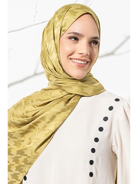 Jawel Kadın Tesettür Jakarlı Büyük Desen Kazayağı Şal - S000374406-1091