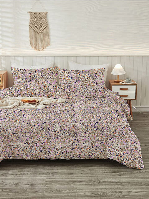 Evmila Modern Desenli Baskılı Çift Kişilik 200x220 Cm 2 Adet 50x70cm Nevresim Takımı - S000285978-23173