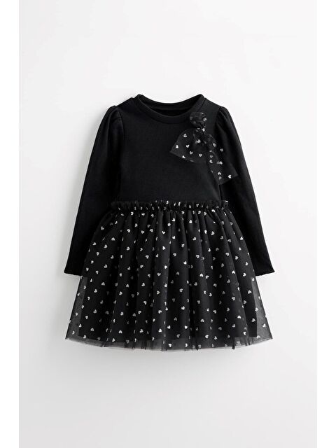 Banamio Lovelyn Simli Kalp Desenli Kız Çocuk Tüllü Elbise