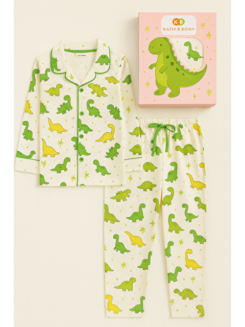 Katia And Bony Erkek Çocuk Dinozor Desenli Kutulu Pijama Takımı - S000487234-19965