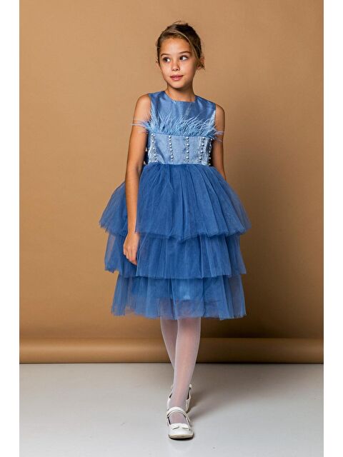 Daisy Girls Kız Çocuk Tavşan Tüylü İncili abiye - S000520683-23093