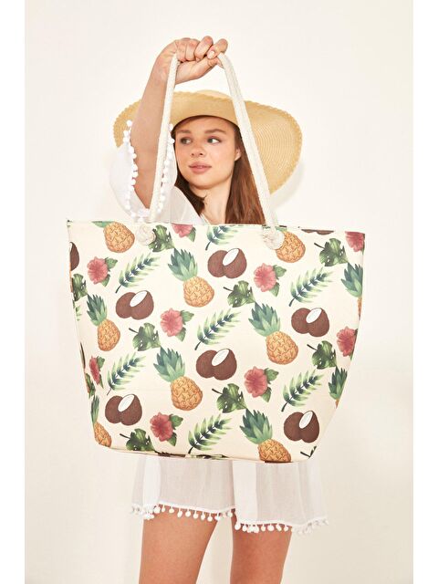 C&City Y1670-06 Kadın Plaj Çantası Çok Renkli - S000216646-37243