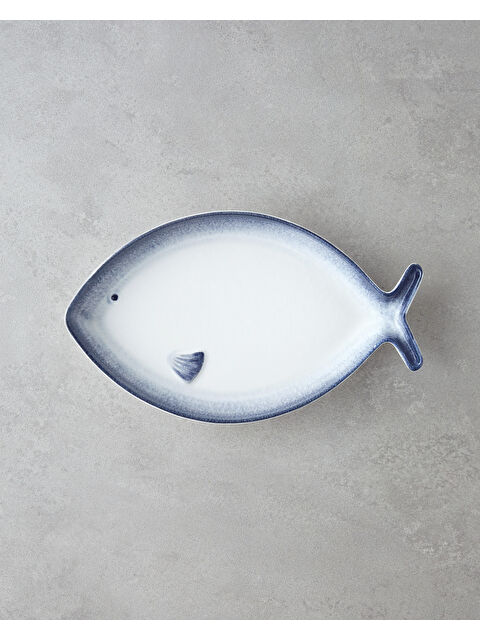 English Home Marinova Porselen Kayık Tabak 26,5 cm Mavi-Beyaz - S000437165-37368