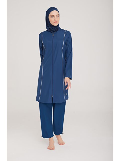 Rozamay Paraşüt Tam Kapalı Tesettür Mayo Beny 9075 Koyu Lacivert - S000123270-29672
