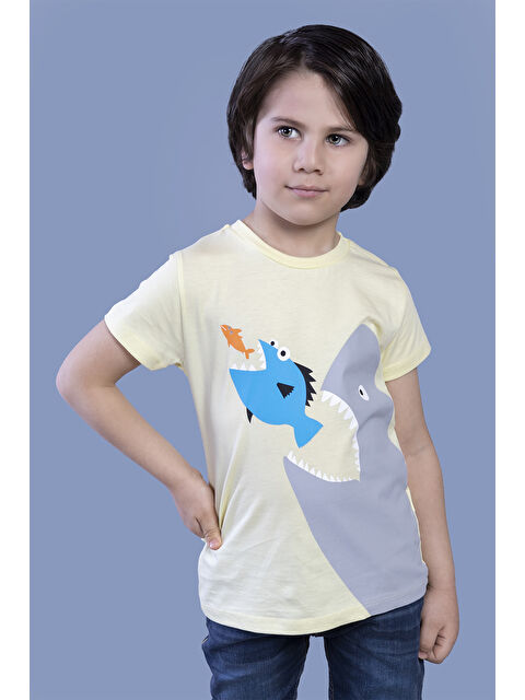 Toontoykids Erkek Çocuk Köpek Balığı Baskılı Tişört - S000417904-20072