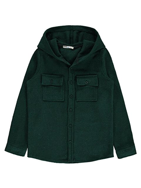 Civil Boys Çift Cep Basic Kapüşonlu 10-13 Yaş Gömlek - Haki 11-12 Yaş - S000496922-18547
