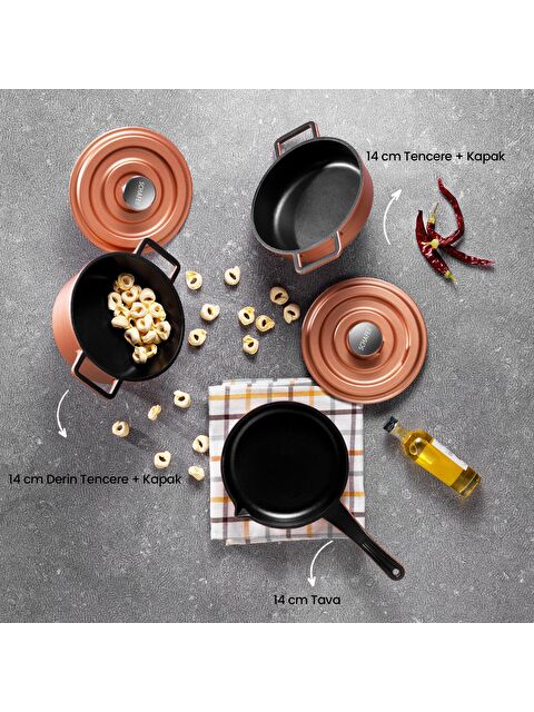 SCHAFER Pro Cast Mini Döküm Tencere Seti 5 Parça - S000120709-24085
