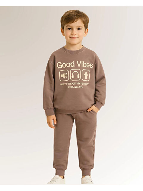 Myhanne Good Vibes Baskılı Erkek Çocuk Takım 20403 - S000433448-26429