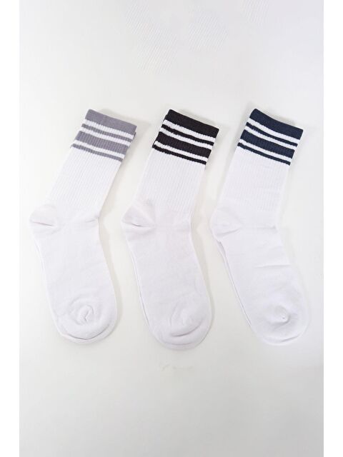 C&City Erkek Çizgili Uzun 3'lü Soket Çorap Seti Okyanus - S000220257-17234