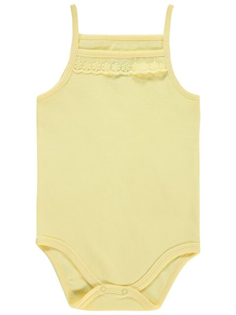 Civil Baby İp Askılı Dantelli Kız Çıtçıtlı Badi - Sarı 24-36 Ay - S000219188-20072