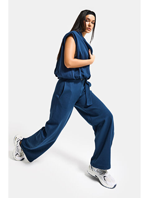 It's Basic Kadın Lacivert s6-56 Alt Üst 2'li Kombin Tasarım Takım - S000506758-21164