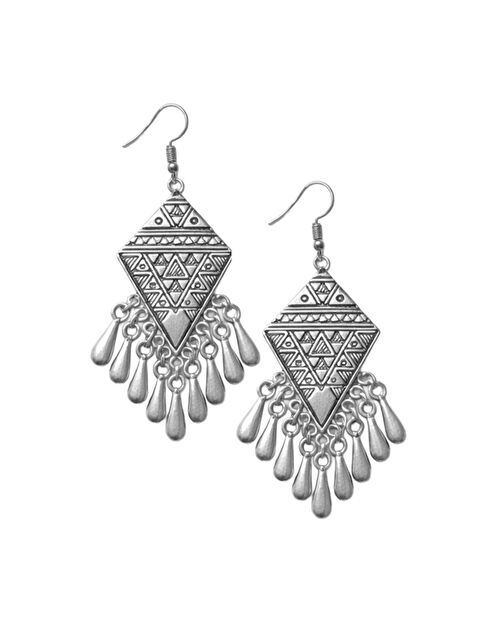 Labalaba Kadın Antik Gümüş Sallantılı Küpe - S000530284-18105