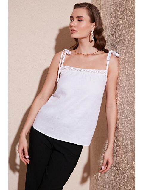 Lela Pamuklu Regular Fit İp Askılı Bluz 611Bz0299 - S000145611-19965