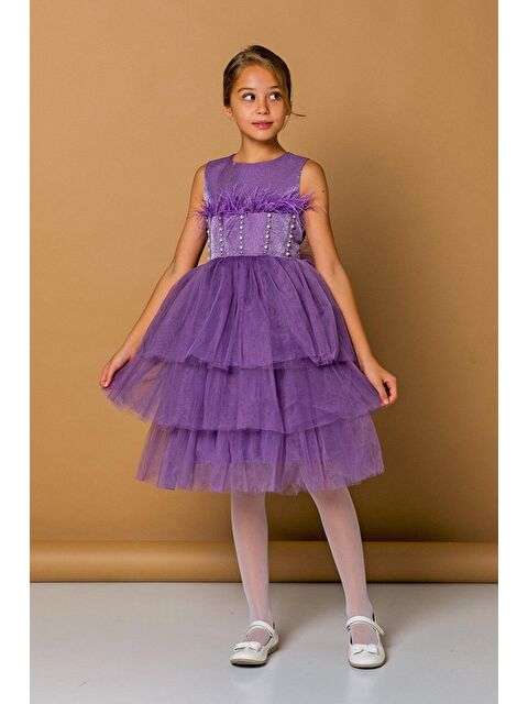 Daisy Girls Kız Çocuk Tavşan Tüylü İncili abiye - S000520683-20042