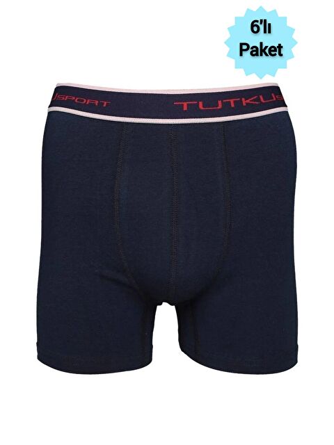 Tutku 6'lı Erkek Lacivert Elastan Boxer - S000226460-21164