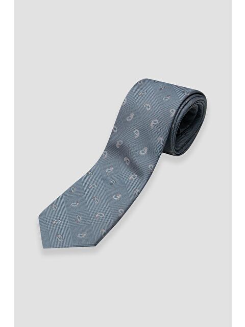 ABBATE Kravat 8 Cm Mikrofiber Polyester Turkuaz Erkek Desenli Kravat - S000451184-20055