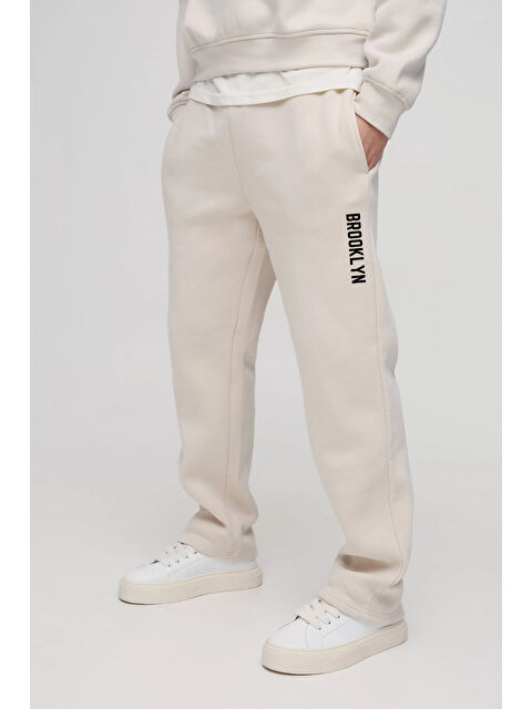 Süperlife İçi Polarlı 3 İplik Kalın Brooklyn Baskılı Erkek Eşofman Altı SPR25EA70 - S000337616-19928