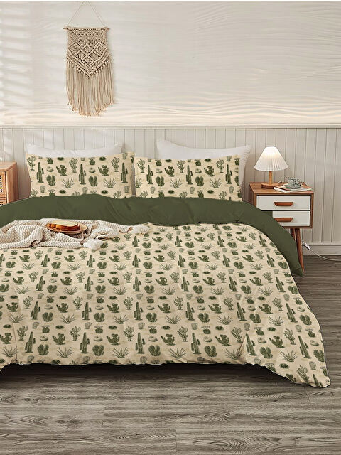 Evmila Modern Desenli Baskılı Çift Kişilik 200x220 Cm 2 Adet 50x70cm Nevresim Takımı - S000285946-23173